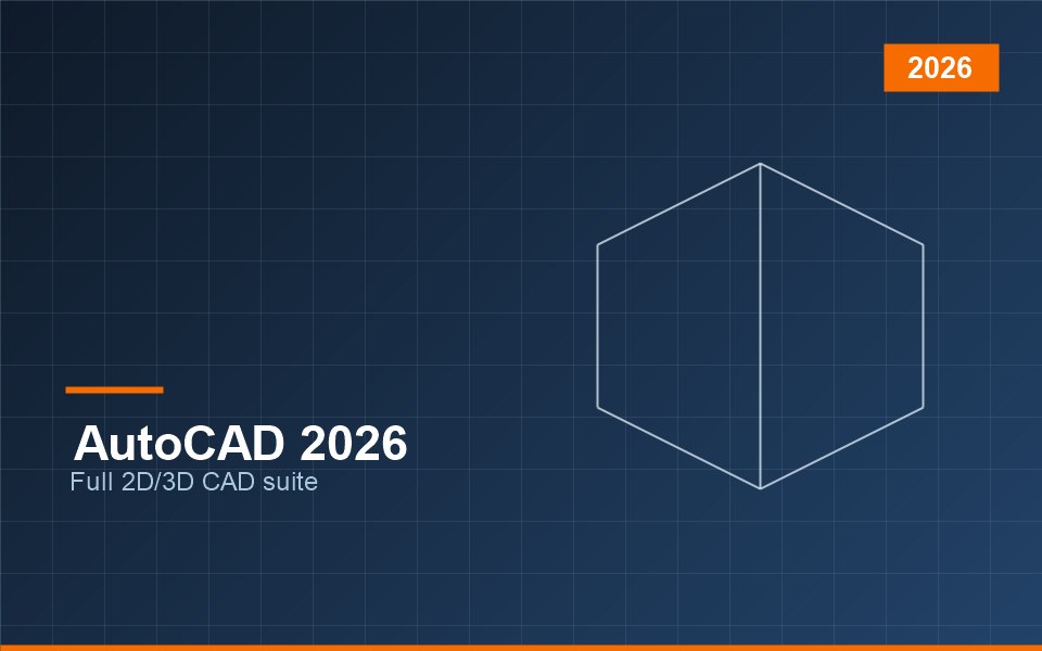 AutoCAD 2026 — full 2D/3D CAD suite